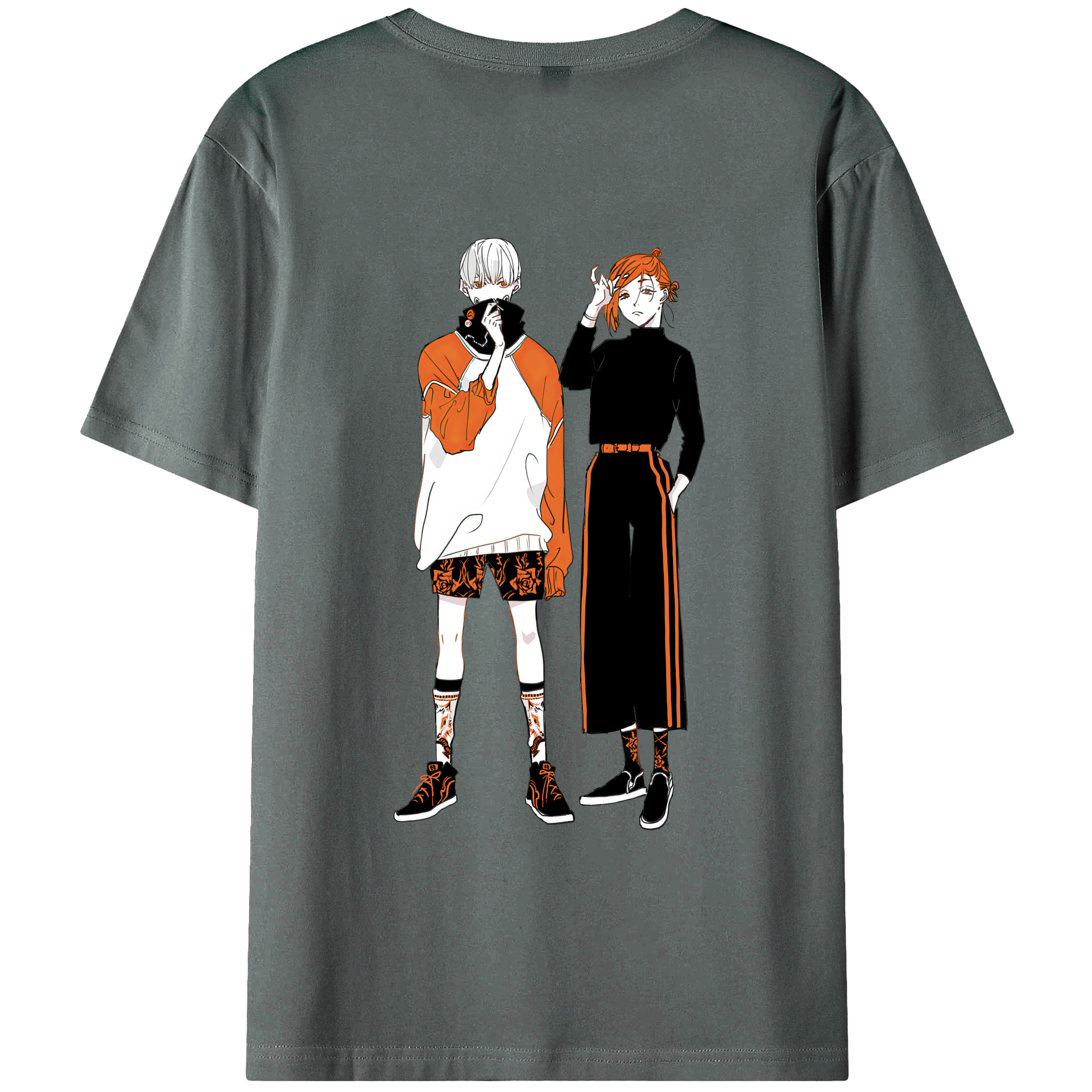 （画像用） 呪術廻戦 Jujutsu Kaisen 綿100％ メンズ半袖Tシャツ（バックプリント） 通気性